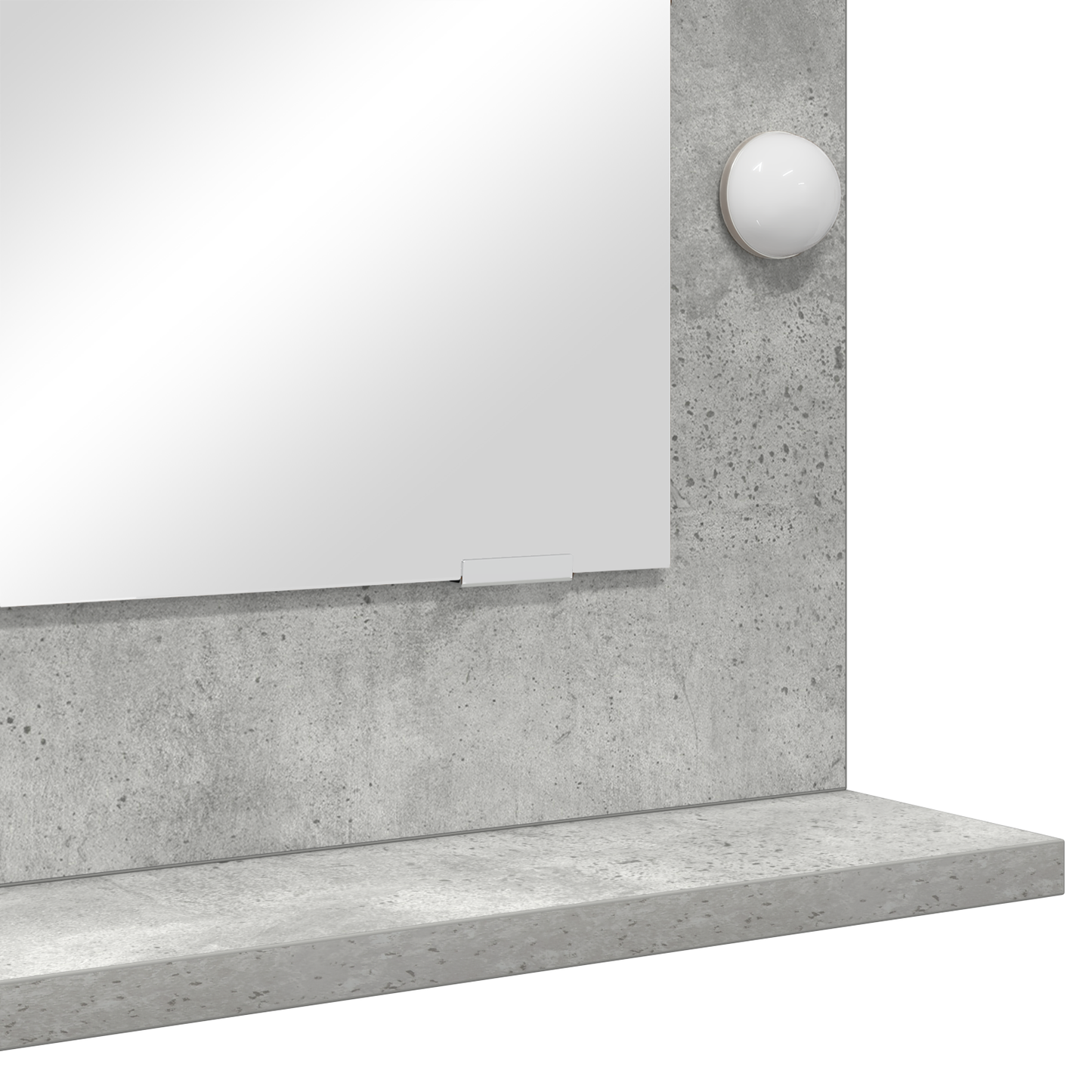 Vaskeskab Spejl Med Led -strimmellys Beton Grå 70 X 50 X 18 Cm - Billede 6