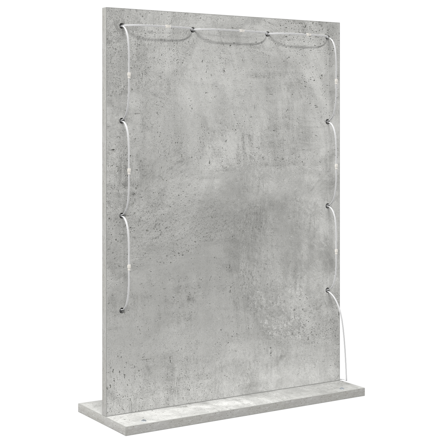 Vaskeskab Spejl Med Led -strimmellys Beton Grå 70 X 50 X 18 Cm - Billede 5