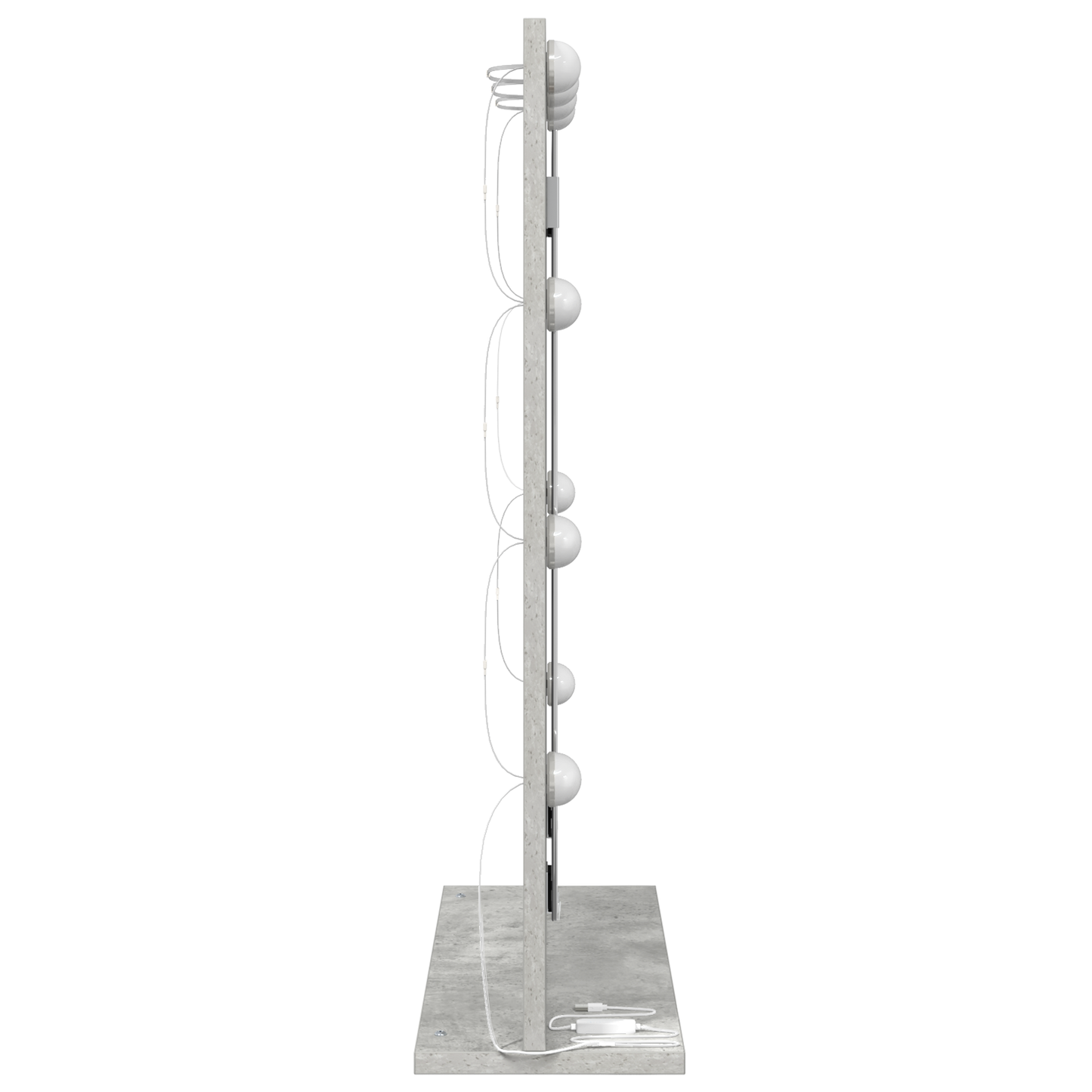 Vaskeskab Spejl Med Led -strimmellys Beton Grå 70 X 50 X 18 Cm - Billede 4