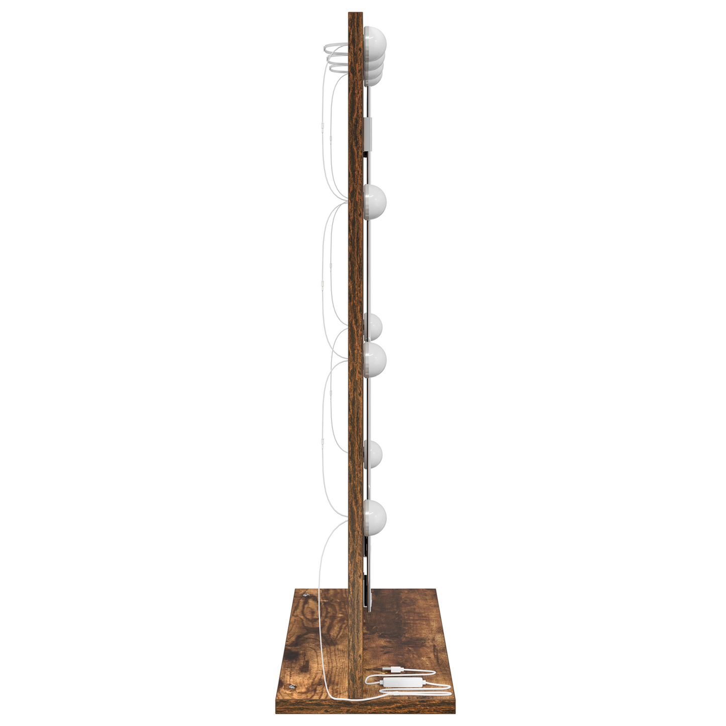 Vaskeskab Spejl Med Led -strimmellys Røget Eg 70 X 50 X 18 Cm - Billede 4