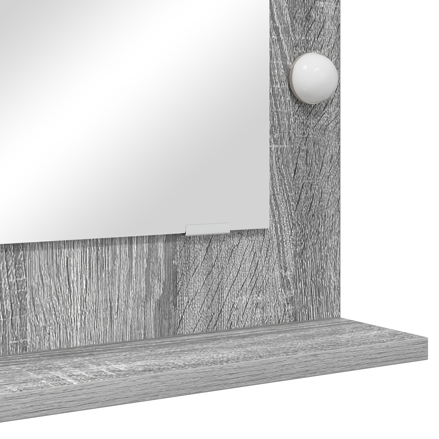 Vaskeskab Spejl Med Led -strimmellys Grå Sonoma 70 X 50 X 18 Cm - Billede 4