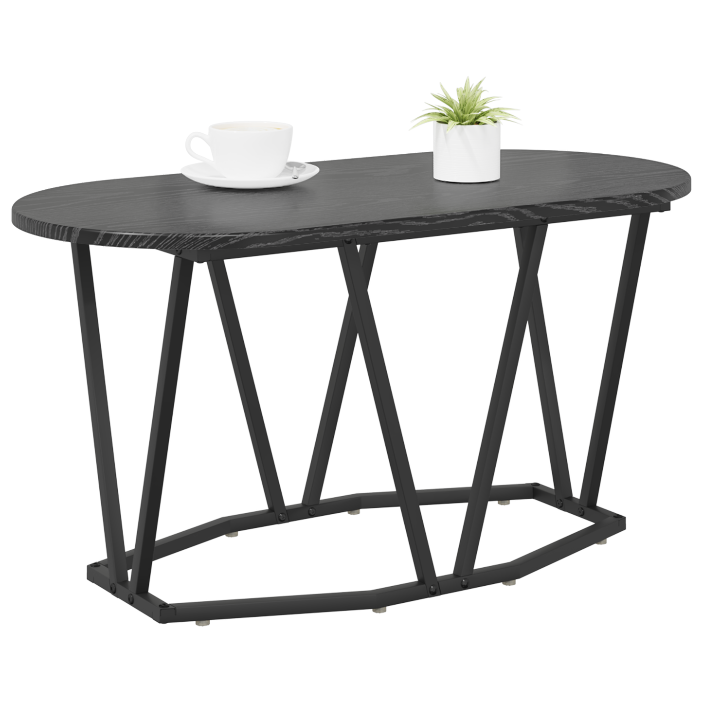 Kaffebord Sort Eg 80X40X40,5 Cm Lavet I Træ Og Metal