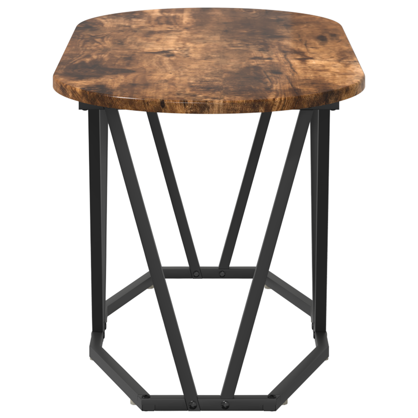 Sofabord Røget Eg 80X40X40,5 Cm Ingeniørtræ Og Metal