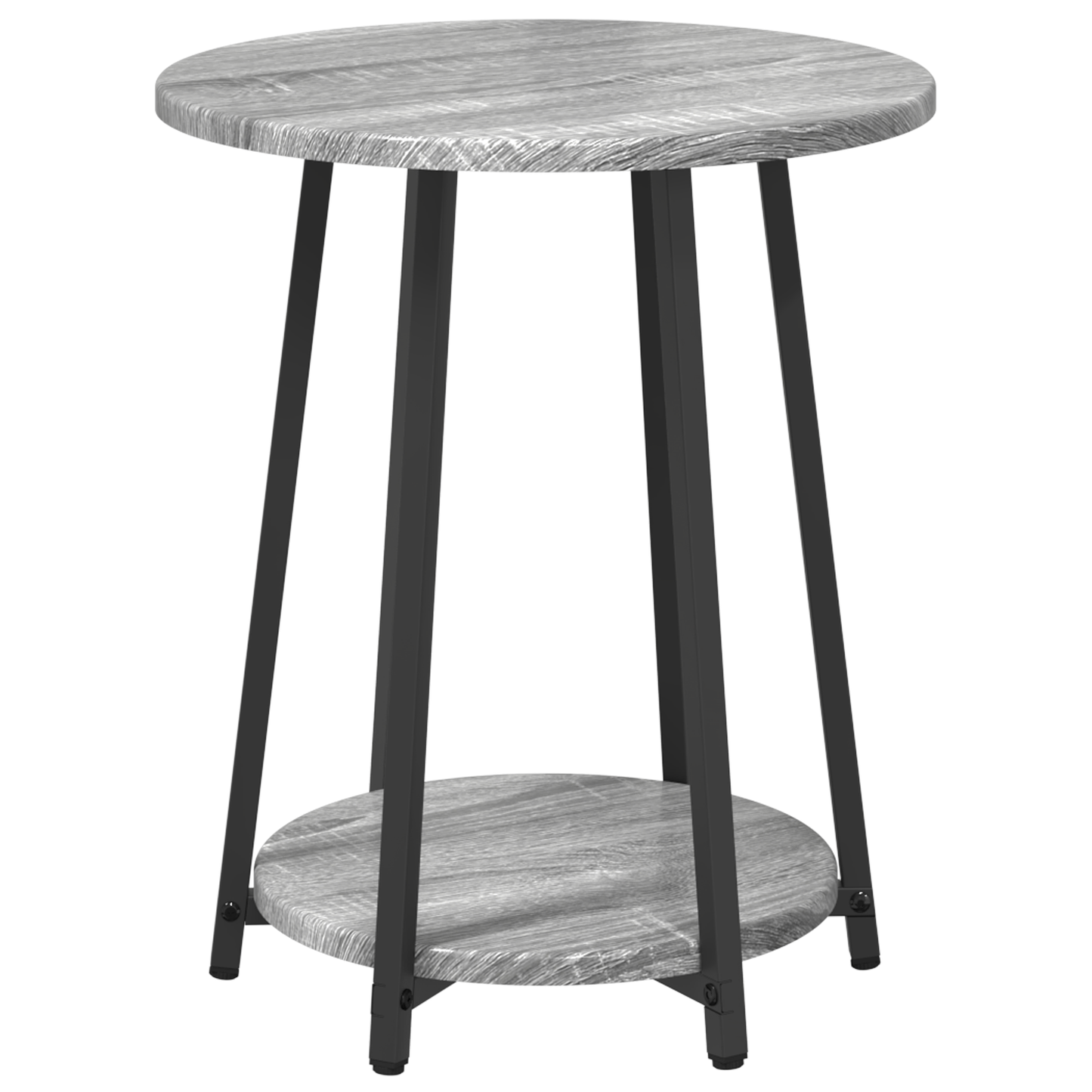 Sidebord 2 Stk Grå Sonoma Ingeniørtræ Og Metal