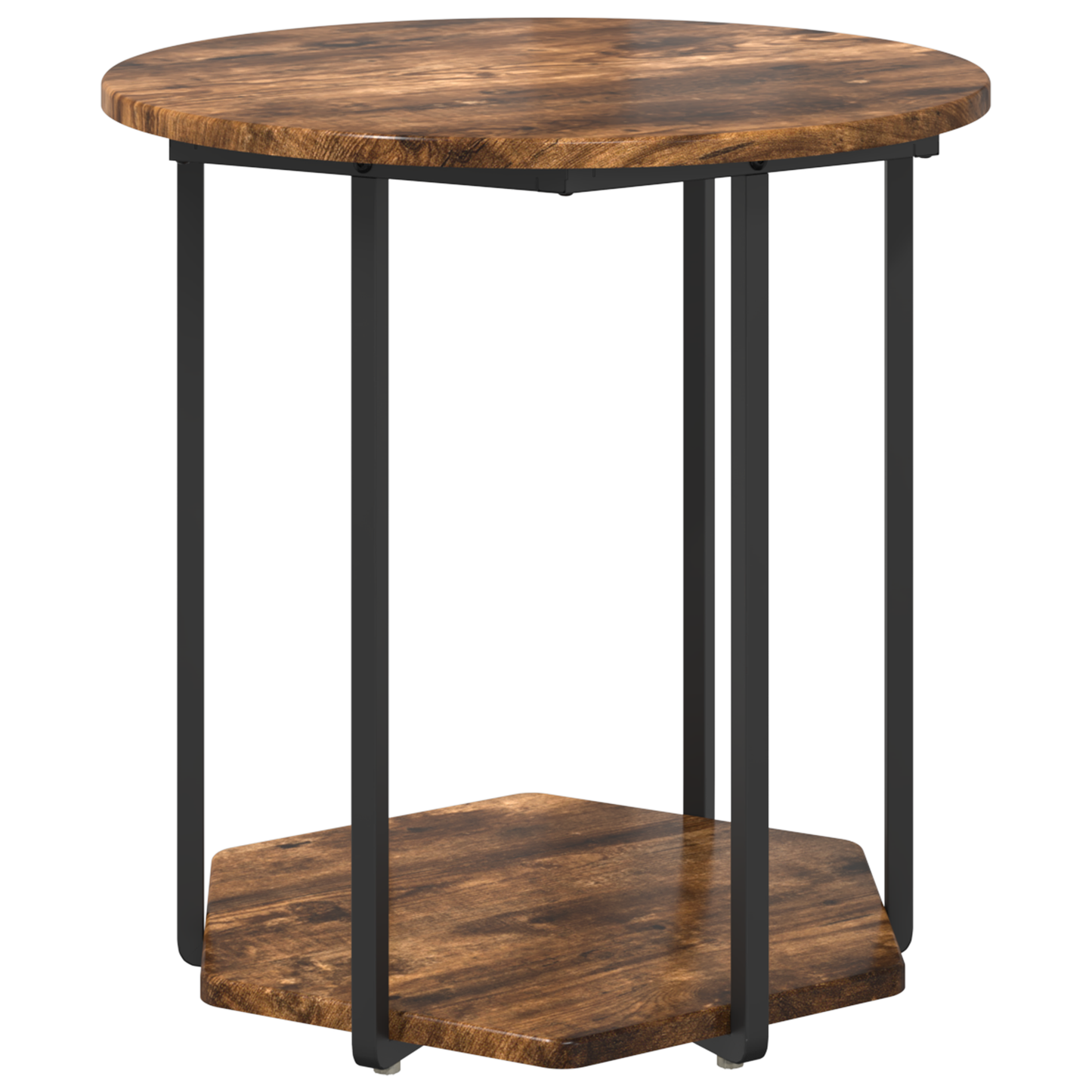 Sidebord 2 Stk Røget Eg Konstrueret Træ Og Metal