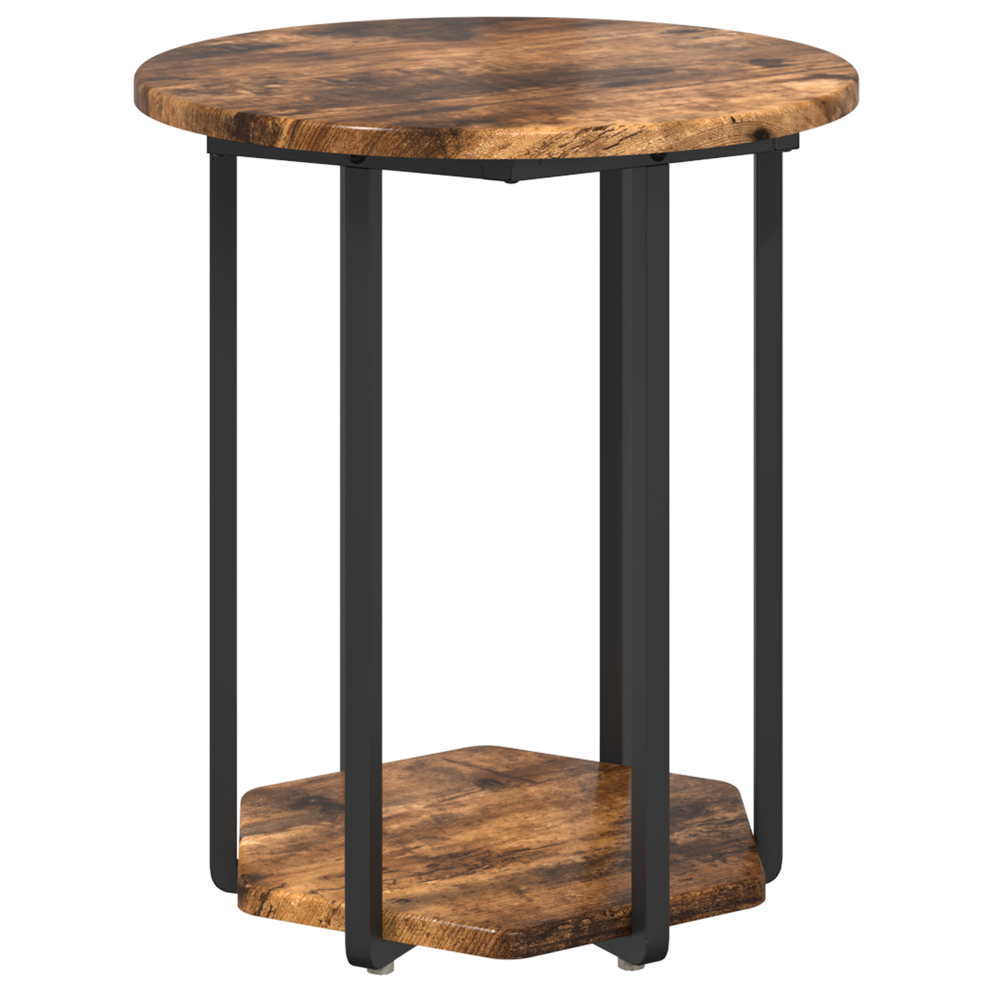 Sidebord 2 Stk Røget Eg Konstrueret Træ Og Metal