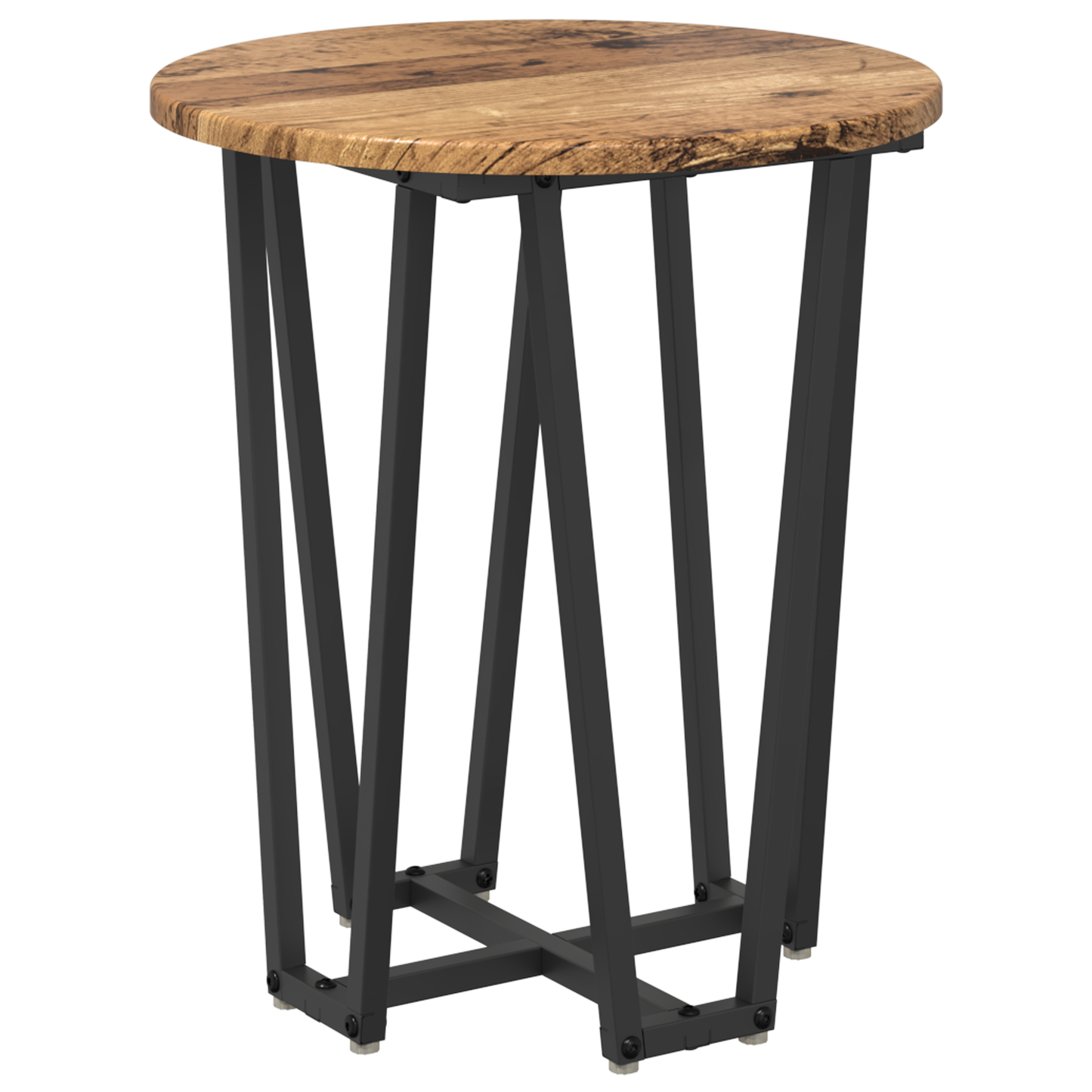 Sidebord 2 Stk Gamle Træ, Lameltræ Og Metal
