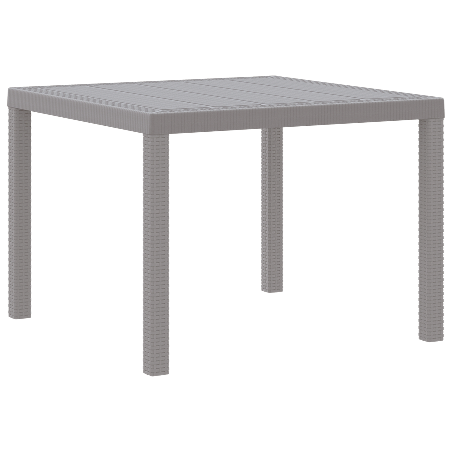 Havebord Lysegrå 100X100X73 Cm Poly Rattan