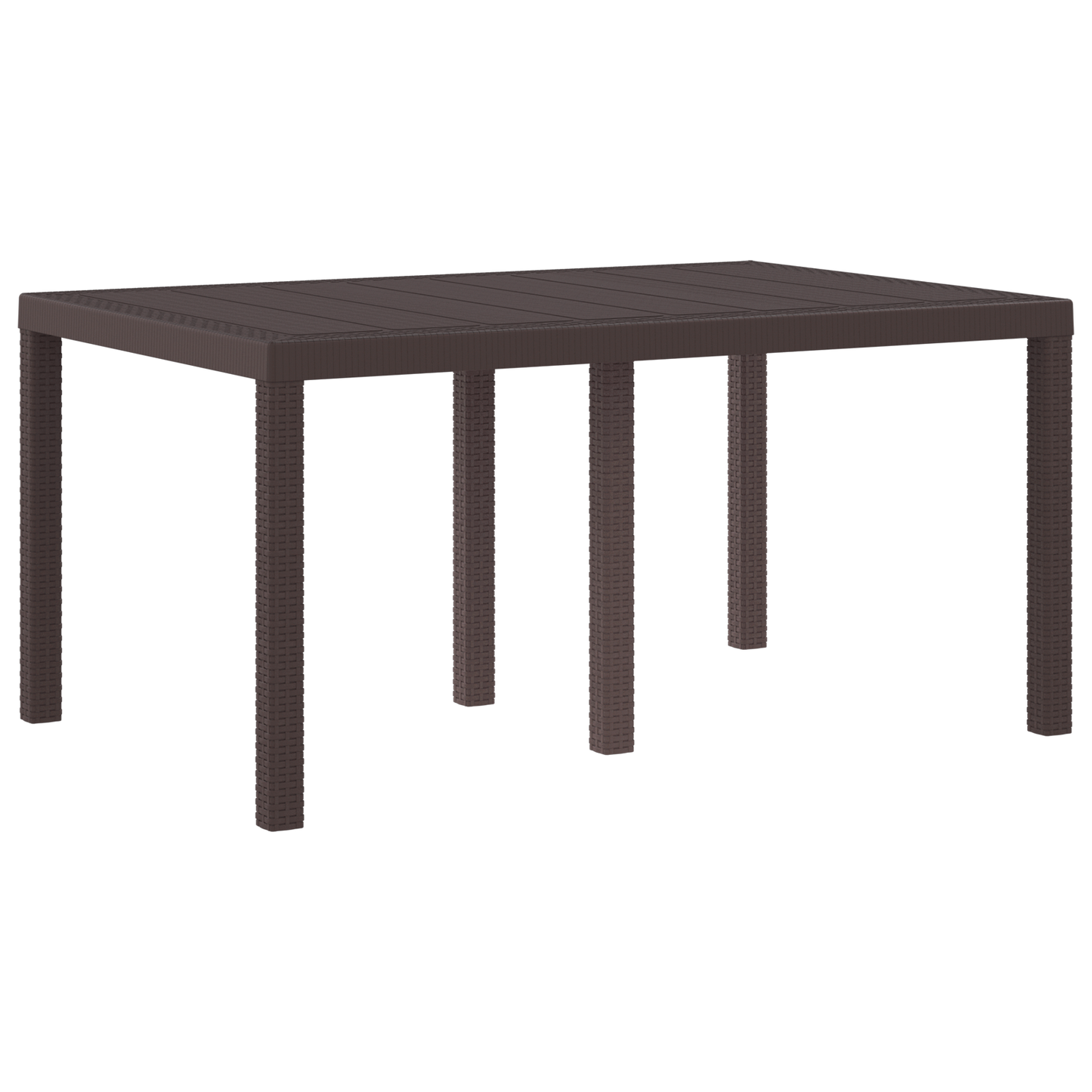 Havebord Brun 150X100X73 Cm Poly Rattan
