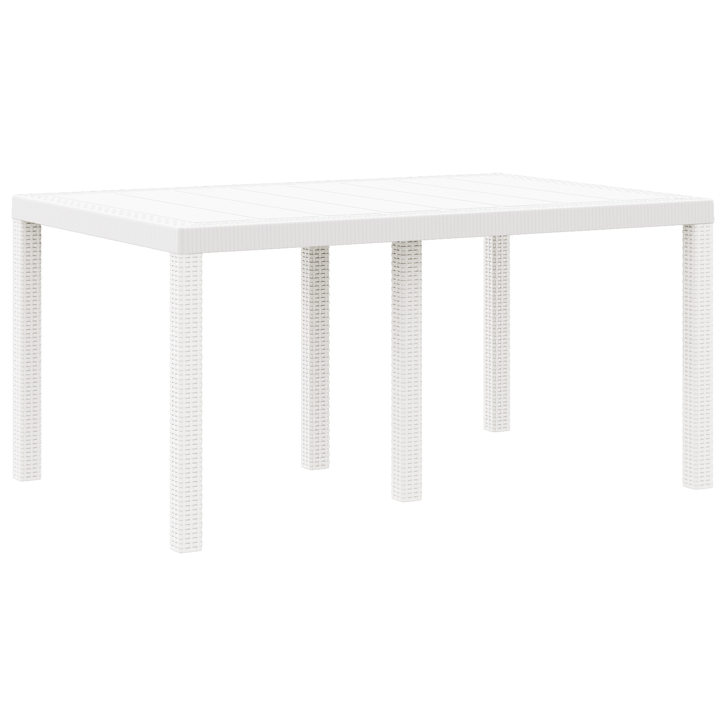 Havebord Hvid 150X100X73 Cm Poly Rattan
