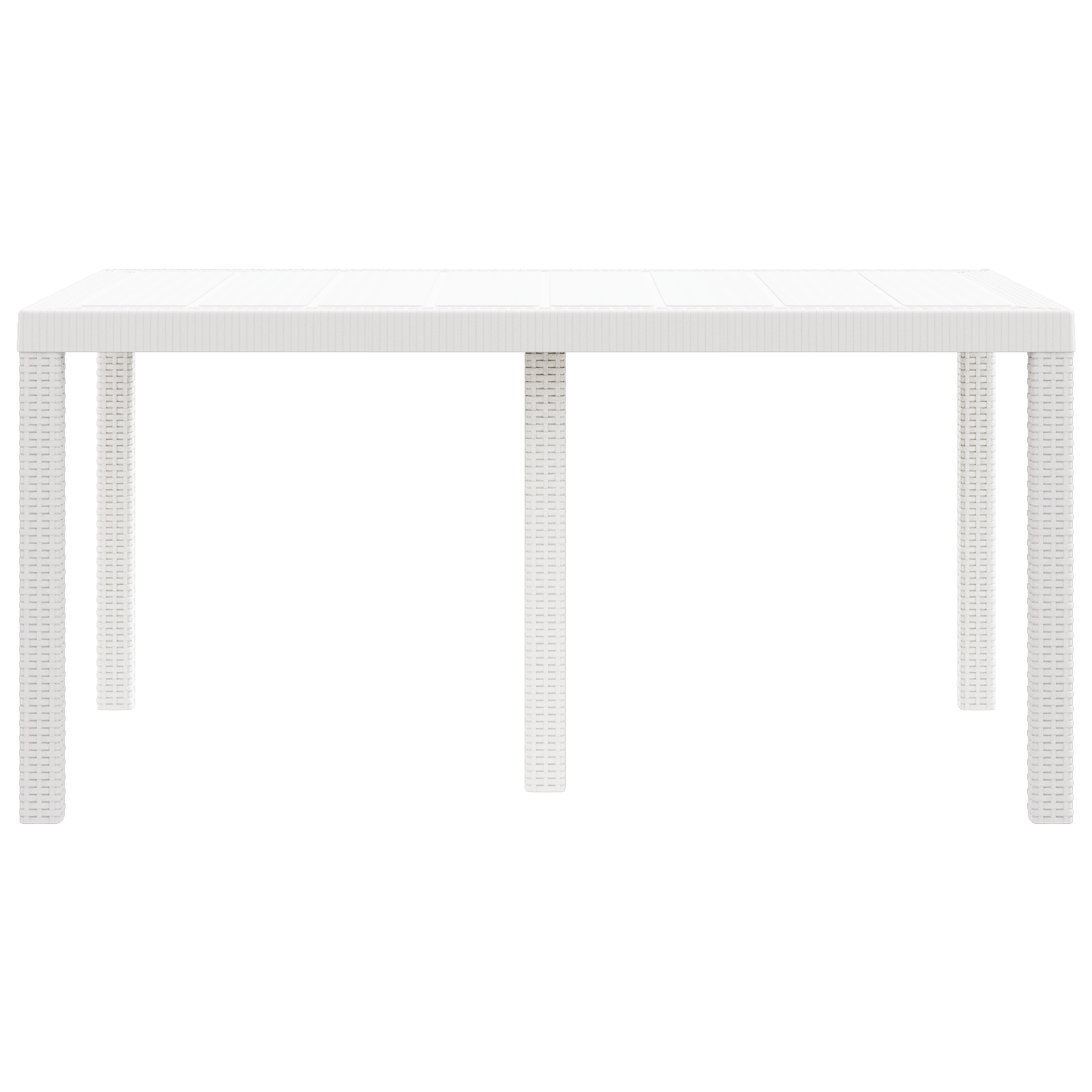 Havebord Hvid 150X100X73 Cm Poly Rattan