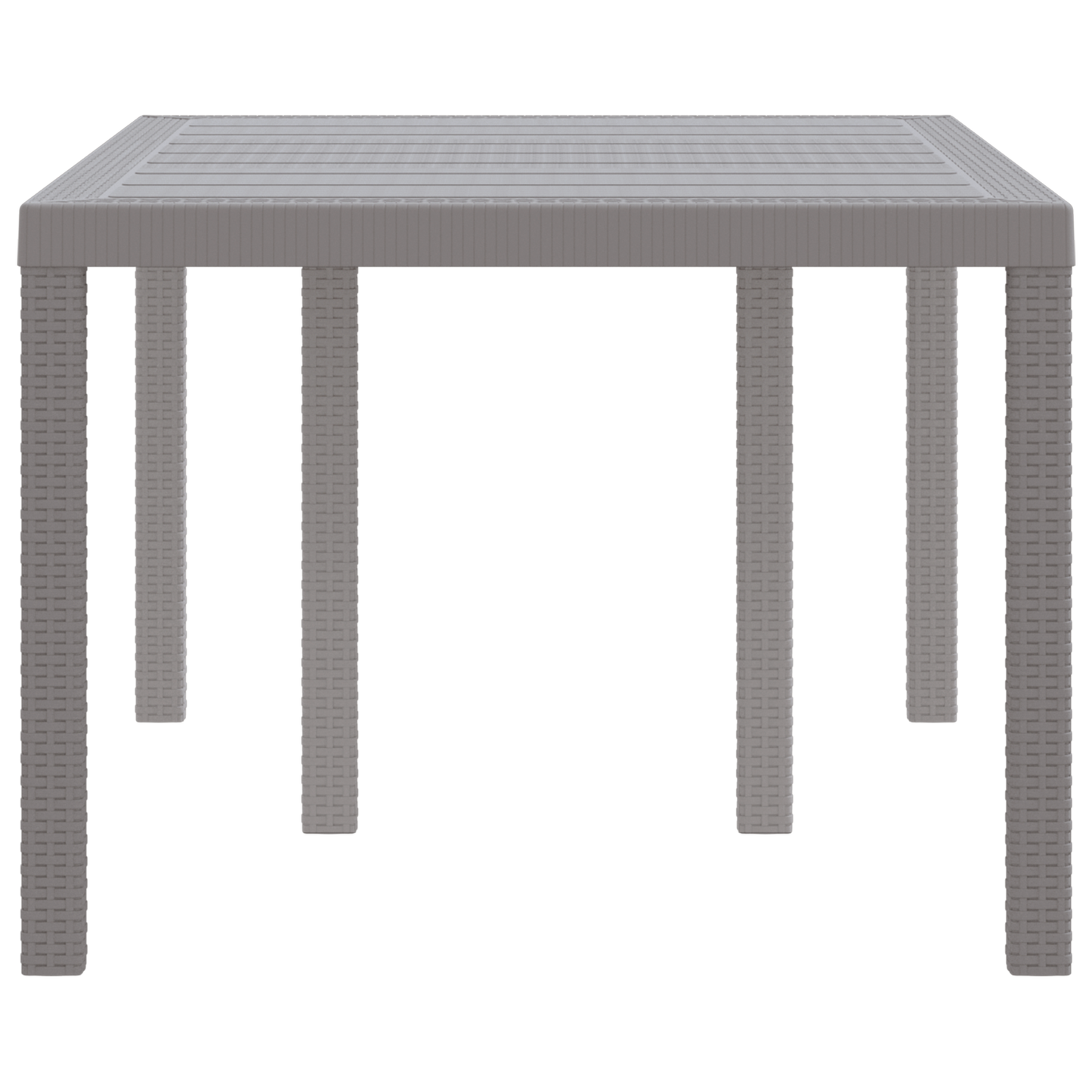 Havebord Lys Grå 150X100X73 Cm Poly Rattan