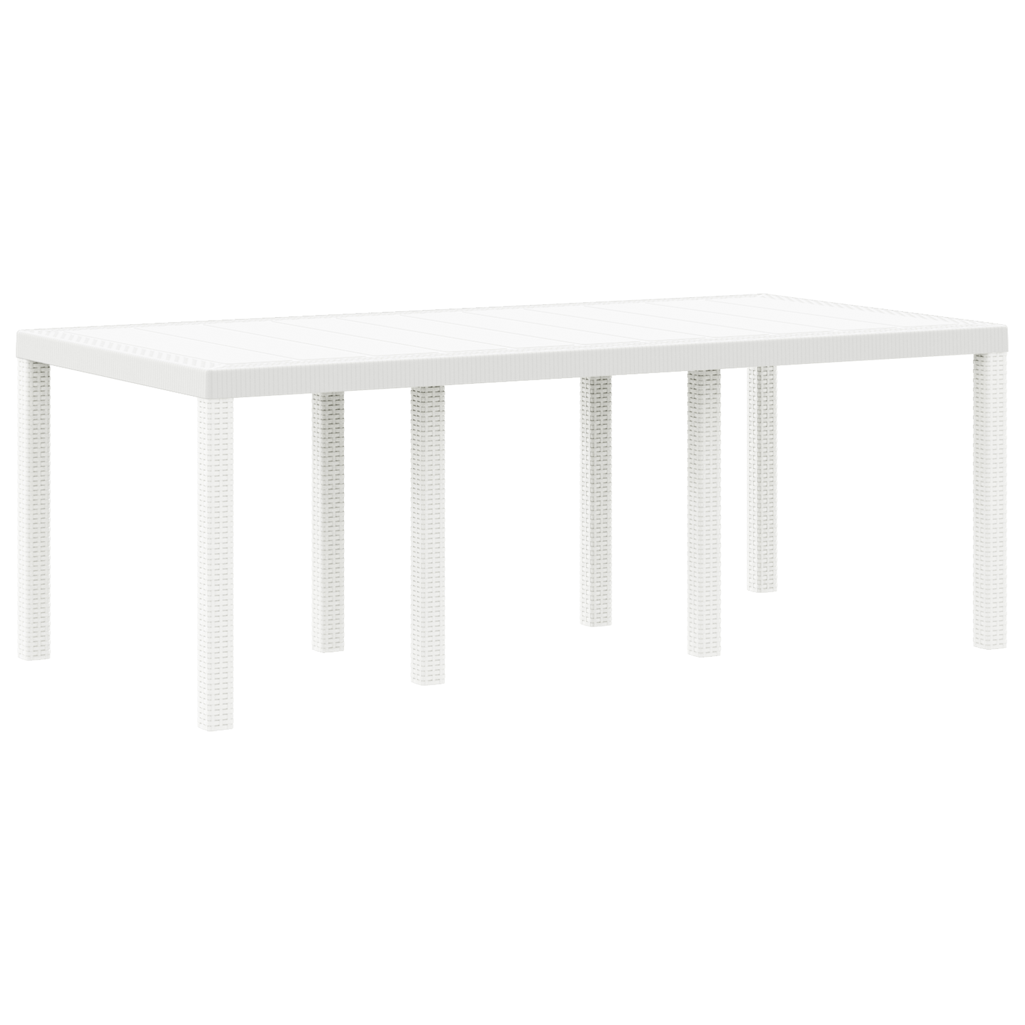 Havebord Hvid 200X100X73 Cm Poly Rattan