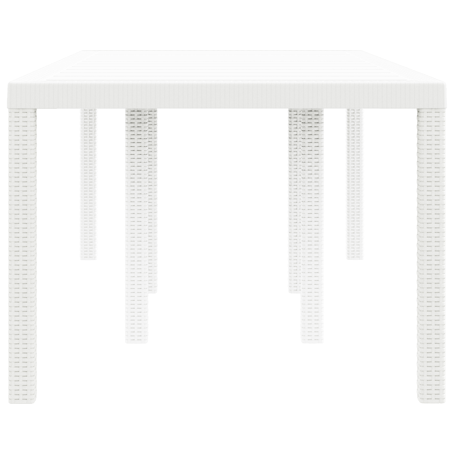 Havebord Hvid 200X100X73 Cm Poly Rattan
