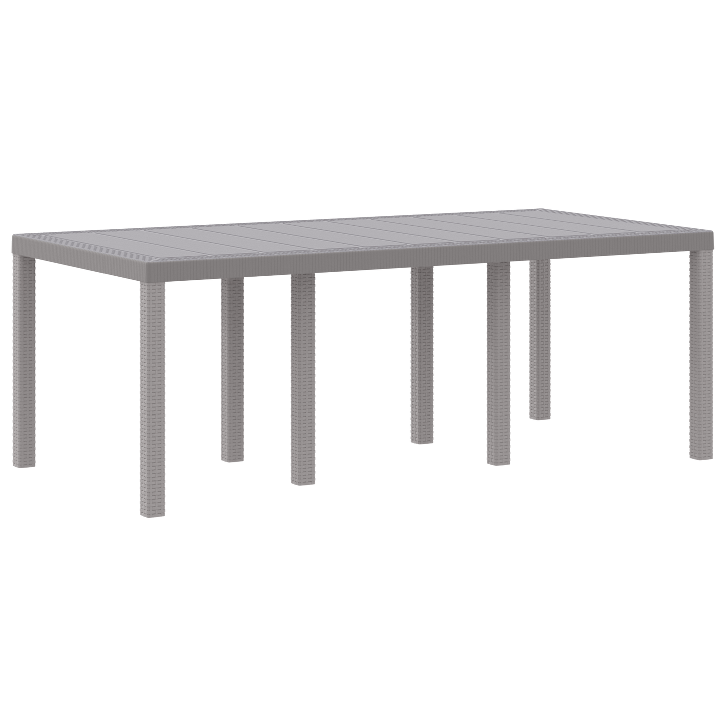 Havebord Lysegrå 200X100X73 Cm Poly Rattan