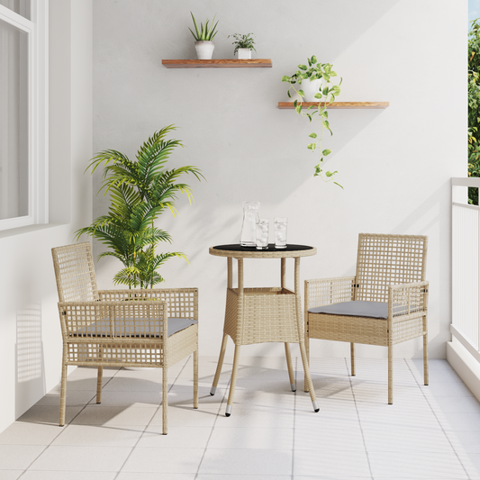 3-Delt Have Spisegruppe I Beige Poly Rattan