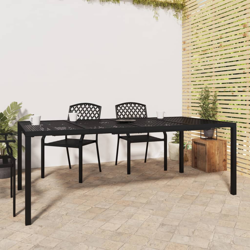 Havebord i antracitgrå stål – robust og tidløst design