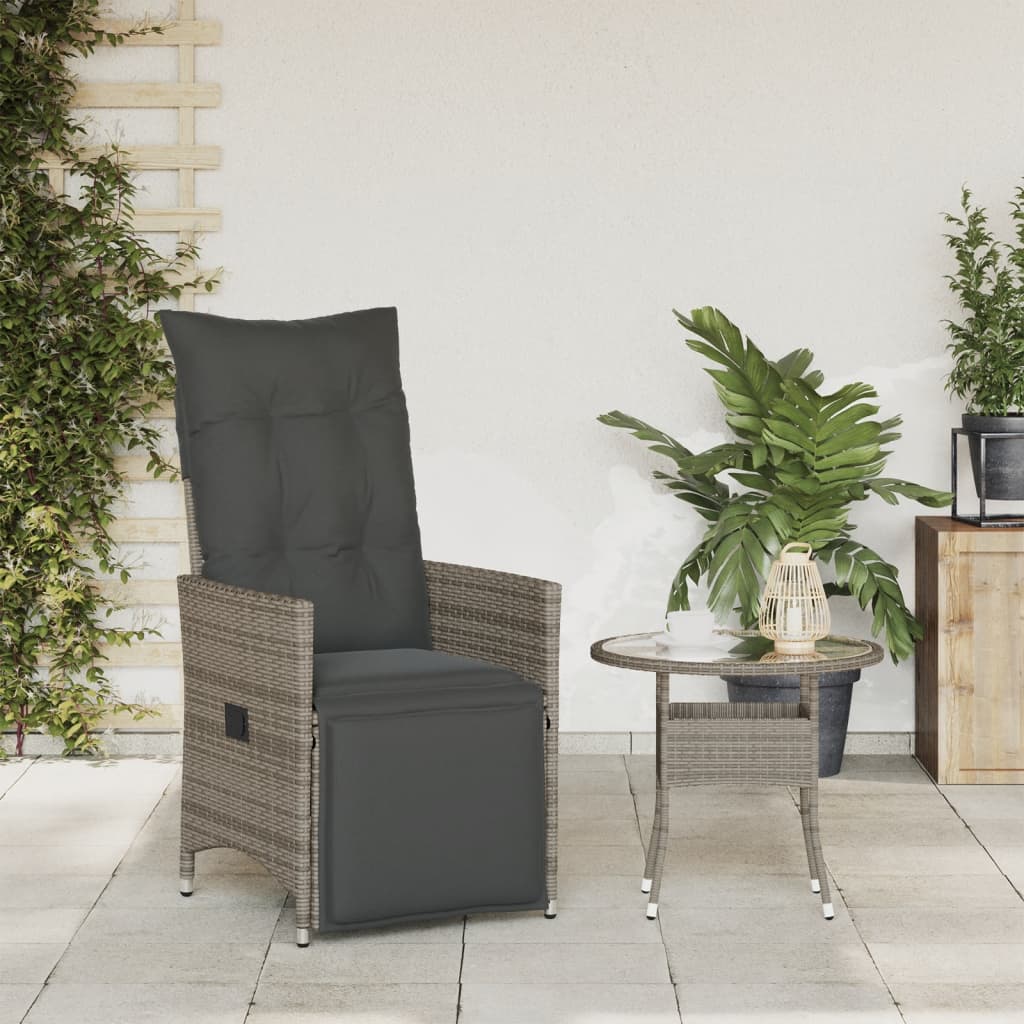 Havestol med justerbart ryglæn i polyrattan
