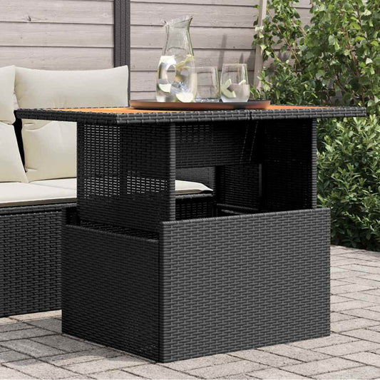 Havebord i polyrattan og akacietræ – justerbar højde