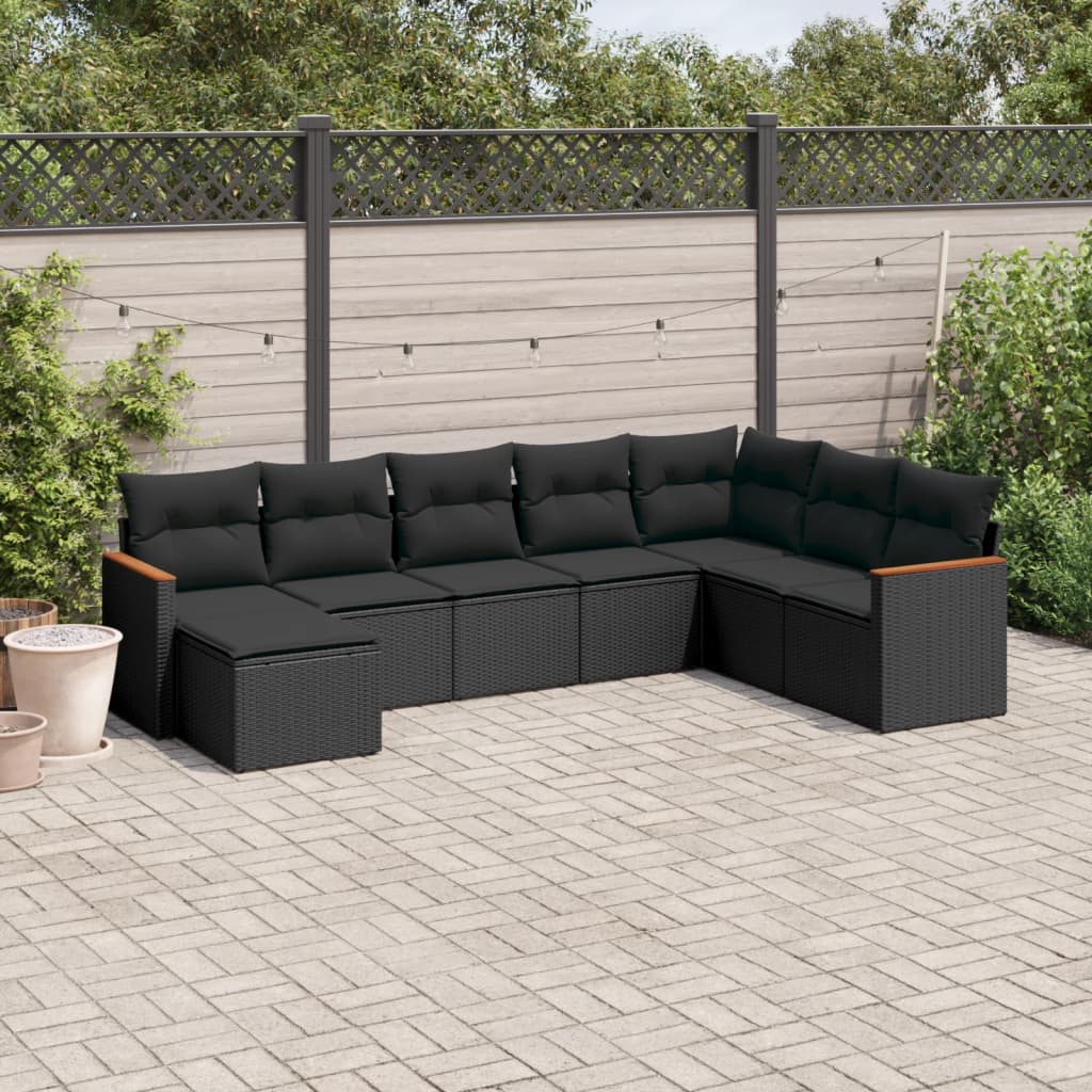 Sommer, mad, uderum — Sofasæt Til Haven 8 Dele Med Hynder Polyrattan
