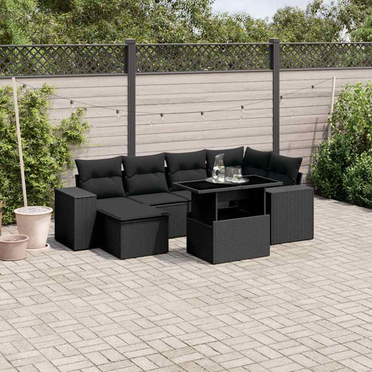 7-dels havesofasæt i polyrattan – komfort & holdbarhed