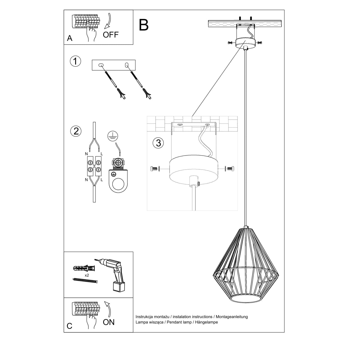 Pendellampe DEMI hvid - Billede 5