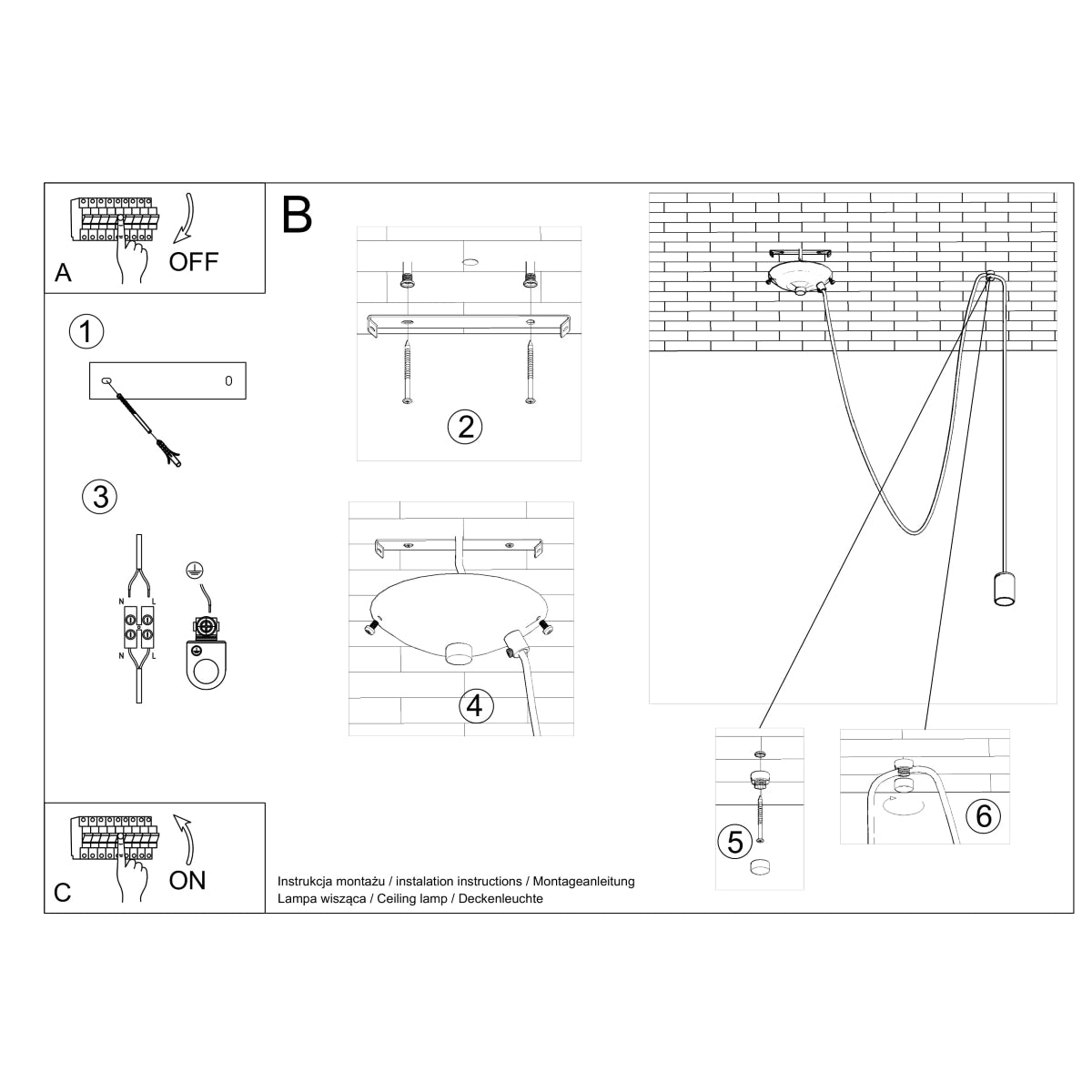 Pendellampe EDISON 1 sort - Billede 5