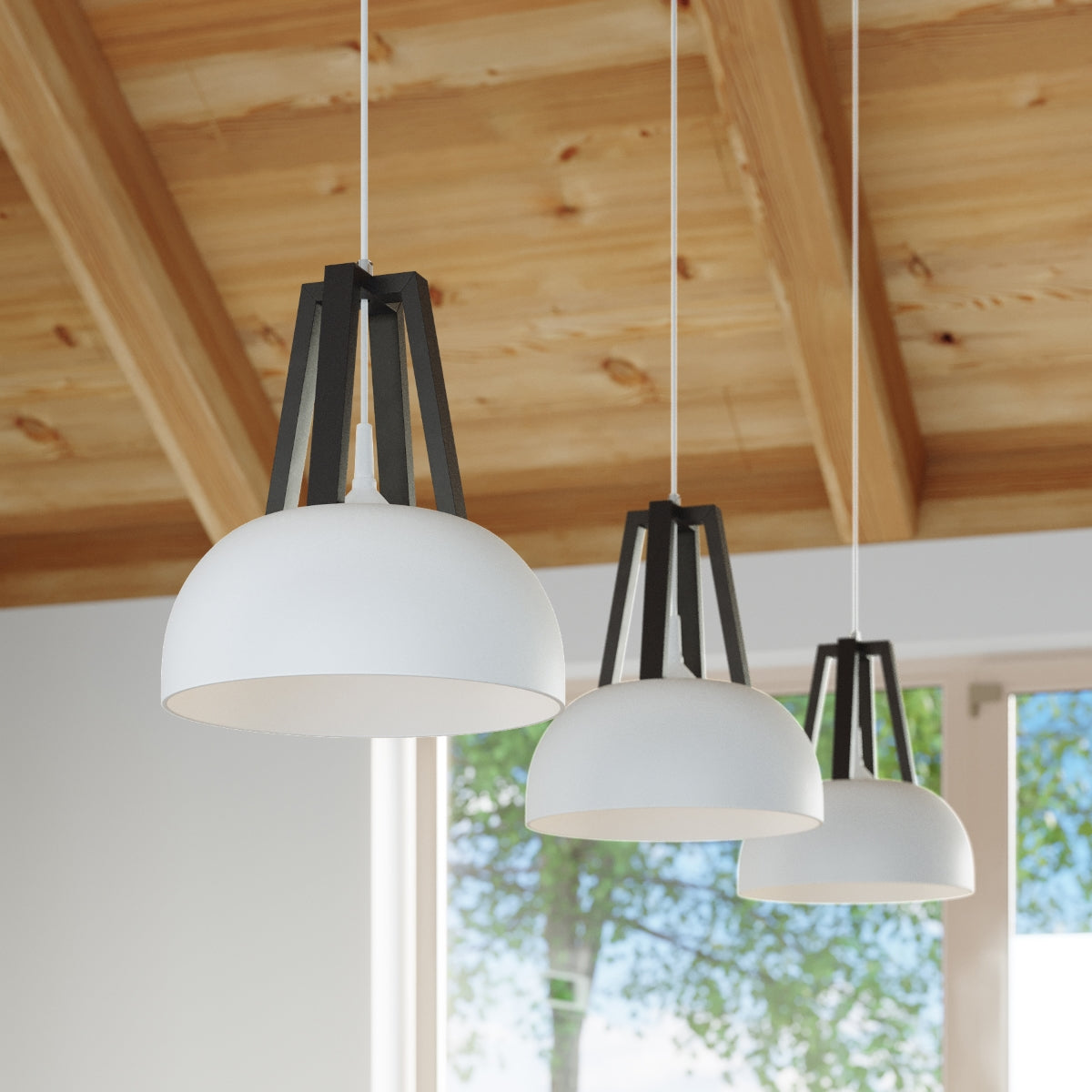 Pendellampe CASCO hvid/ sort - Billede 8