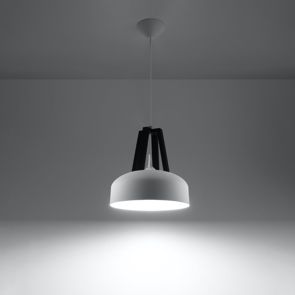 Pendellampe CASCO hvid/ sort - Hovedbillede