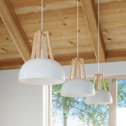 Pendellampe CASCO /naturligt træ hvid - Billede 8