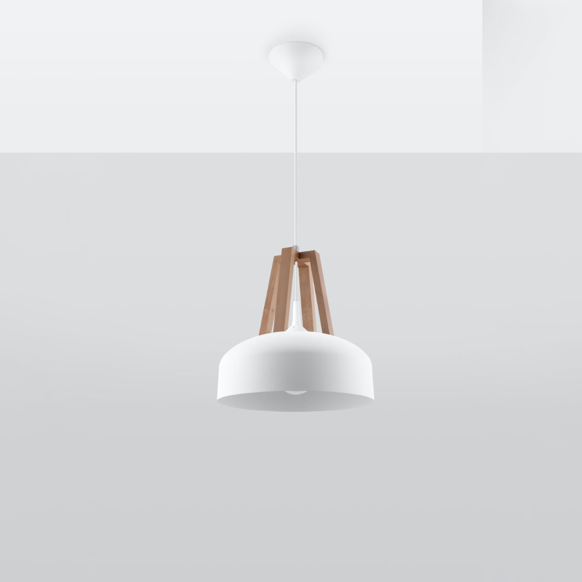 Pendellampe CASCO /naturligt træ hvid - Billede 3