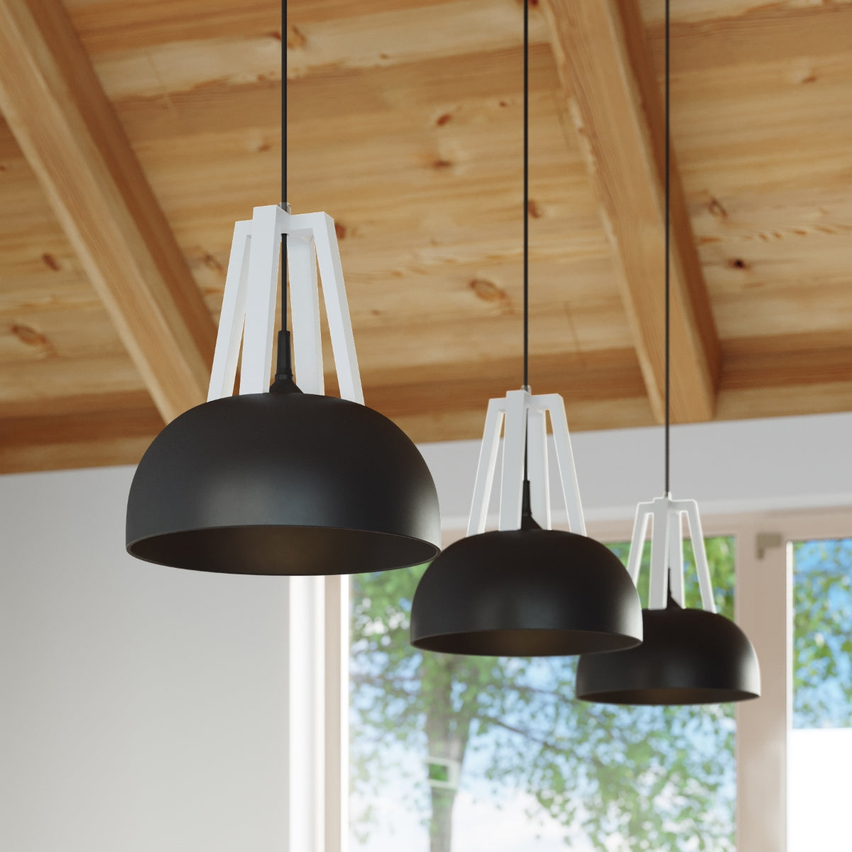 Pendellampe CASCO sort/ hvid - Billede 8