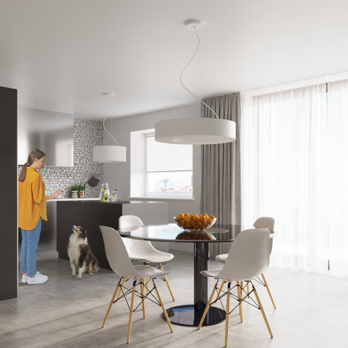 Lysekrone SATURNO SLIM 90 hvid - Billede 6