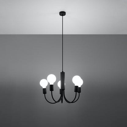 Lysekrone PICCOLO 5 sort - Hovedbillede