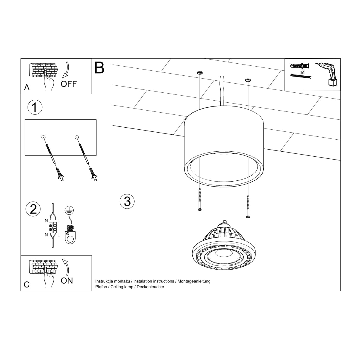 Loftslampe BASIC 1 beton - Billede 5