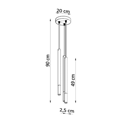 Pendellampe MOZAICA 3P sort/guld - Billede 4
