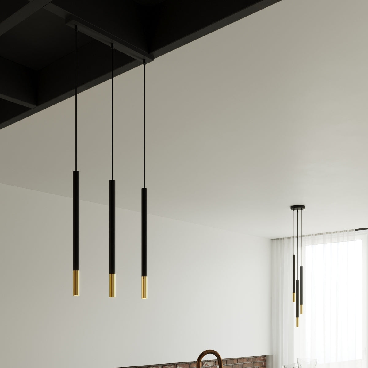 Pendellampe MOZAICA 3P sort/guld - Billede 8