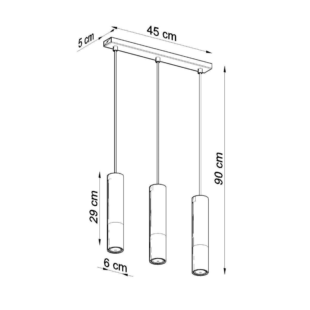 Pendellampe LOOPEZ 3L sort/guld - Billede 4