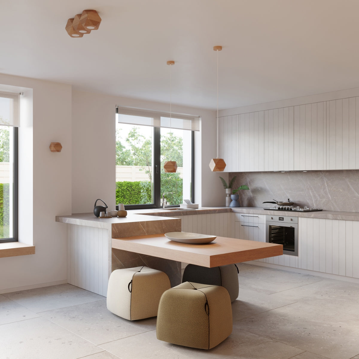 Loftslampe WOODY 3 naturtræ - Billede 6