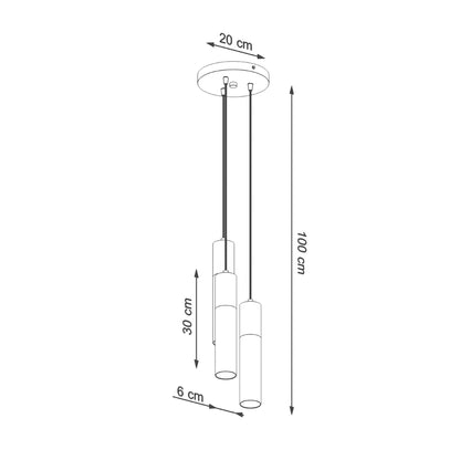 Pendel lampe PABLO 3P hvid - Billede 4