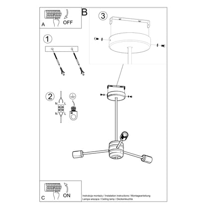 Lysekrone LANGO 3 sort - Billede 5