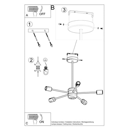 Lysekrone LANGO 5 sort - Billede 5