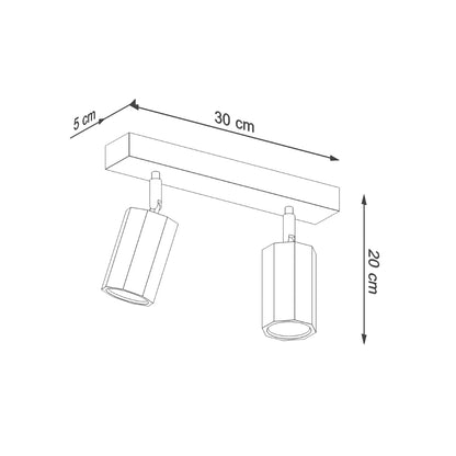 Loftslampe ZEKE 2 eg - Billede 4