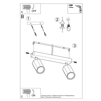 Loftslampe ZEKE 2 eg - Billede 5
