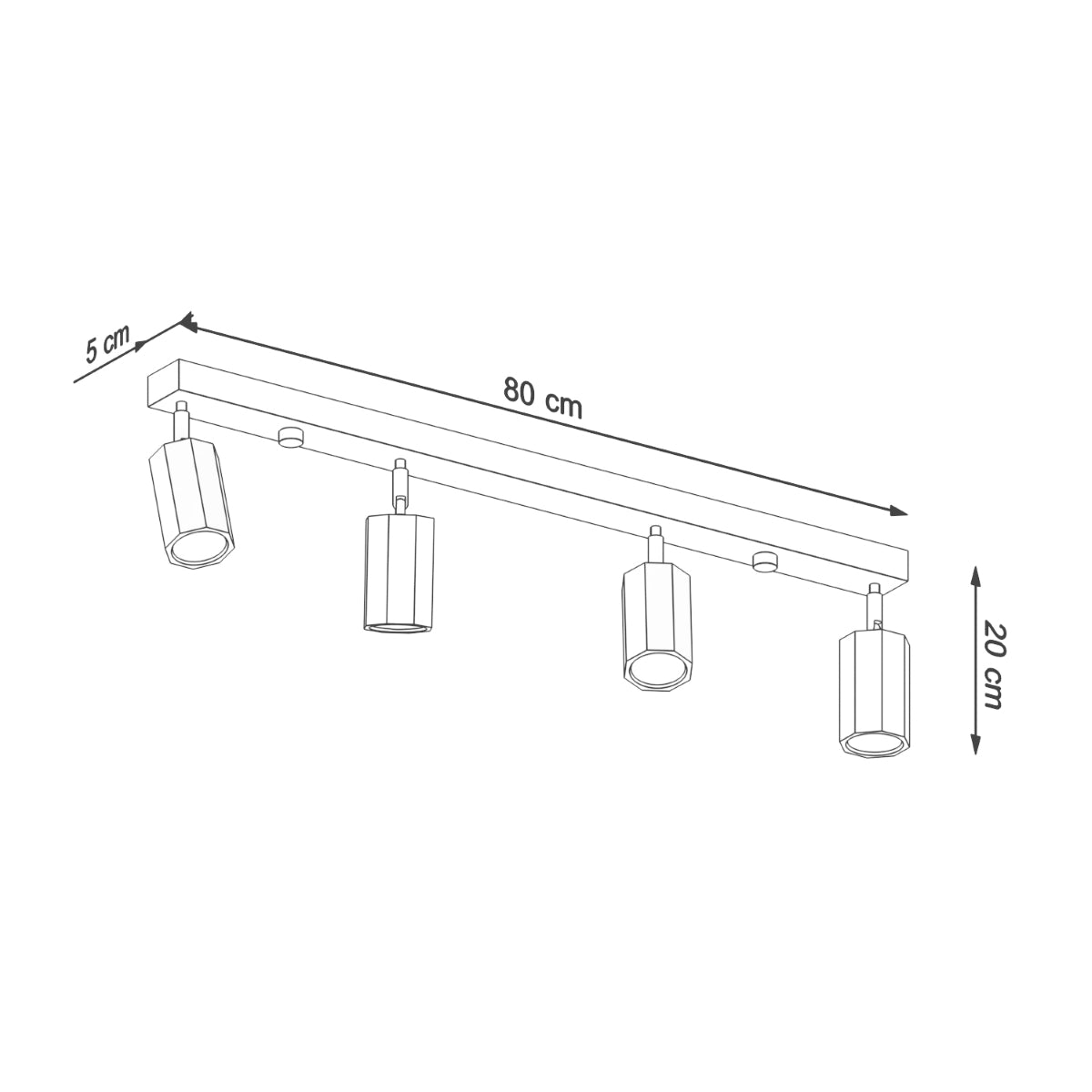 Loftslampe ZEKE 4 eg - Billede 4