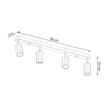 Loftslampe ZEKE 4 eg - Billede 4