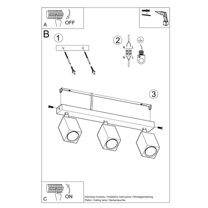 Loftslampe KEKE 3 eg - Billede 5