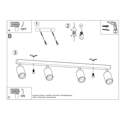 Loftslampe BERG 4 naturtræ - Billede 5