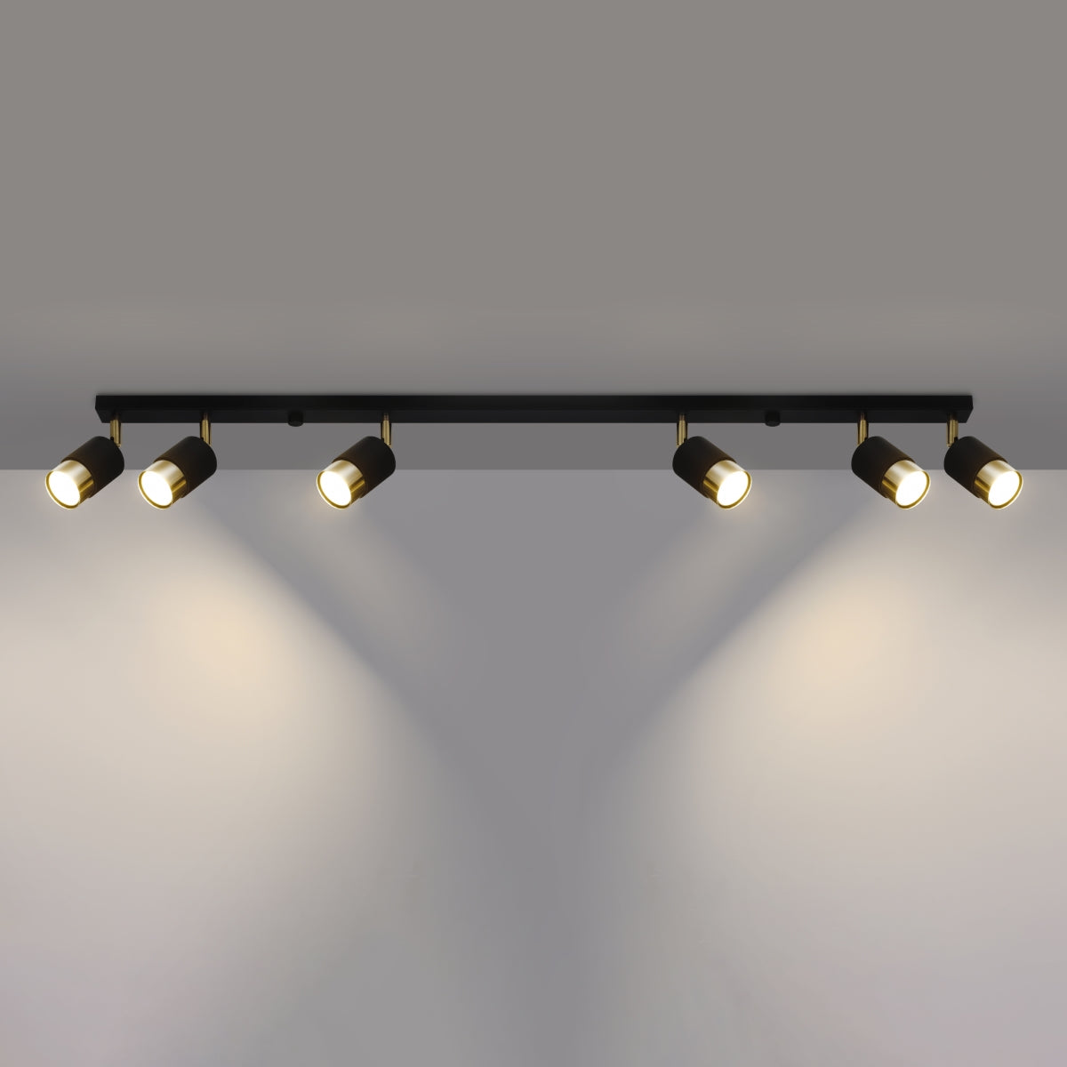 Loftslampe NERO 6 sort/guld - Hovedbillede