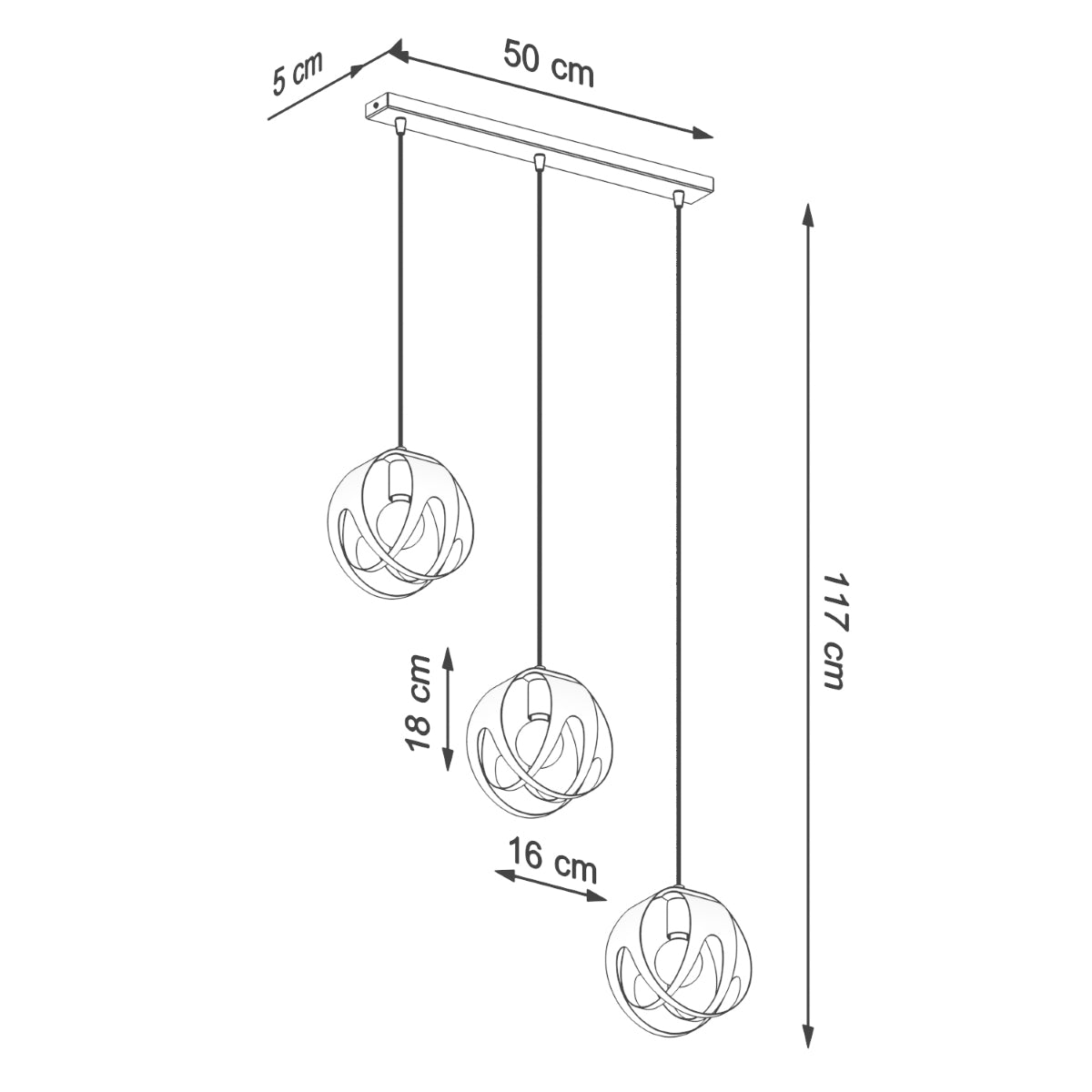 Pendellampe TULOS 3L hvid - Billede 4